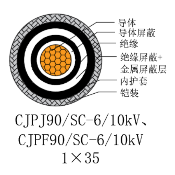 銅芯交聯(lián)聚乙烯絕緣低煙無鹵船用電力電纜-CJPJ90/SC-6/10kV、CJPF90/SC-6/10kV